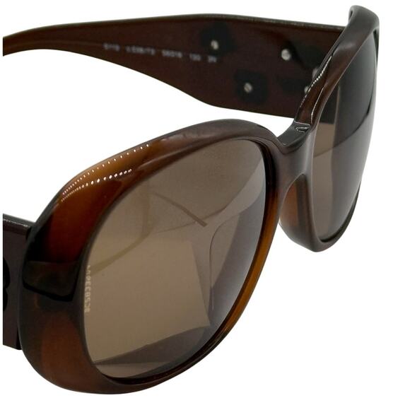 CHANEL CC Logo Camellia Flowers Oval-Frame Brown Sunglasses - Picture 3 of 5